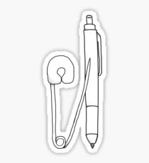 The Front Bottoms Inspired Safety Pin & Ballpoint Pen Sticker