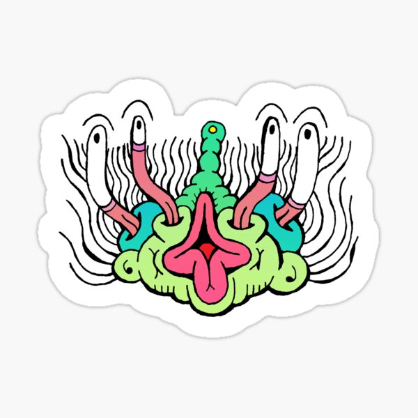 Hairy Alien Head Sticker For Sale By Shopartpwop Redbubble 0476