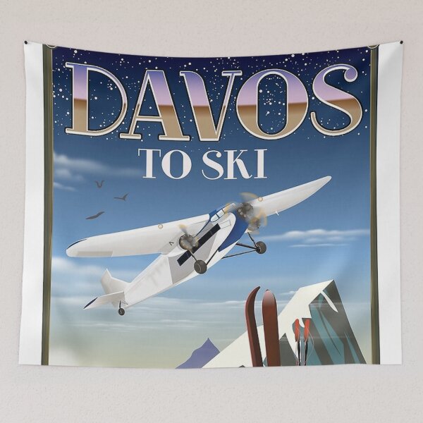 Item preview, Davos Switzerland ski poster designed and sold by wallacejoshua.