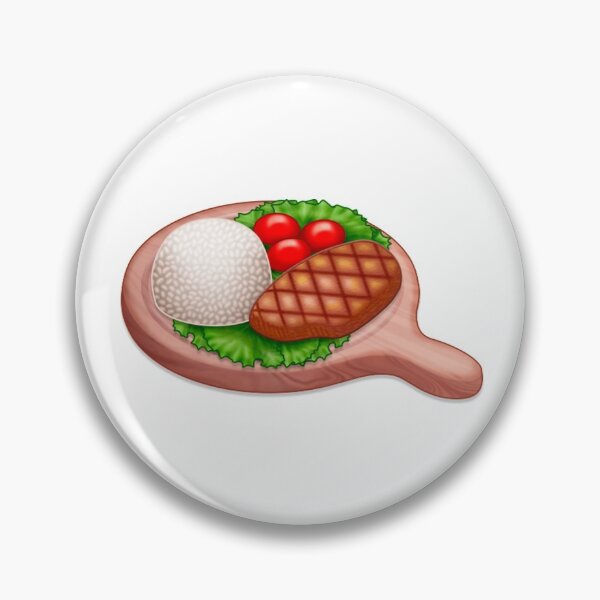 Item preview, painted stylized wooden plate with steak, rice and vegetables on it designed and sold by nataliavavilina.