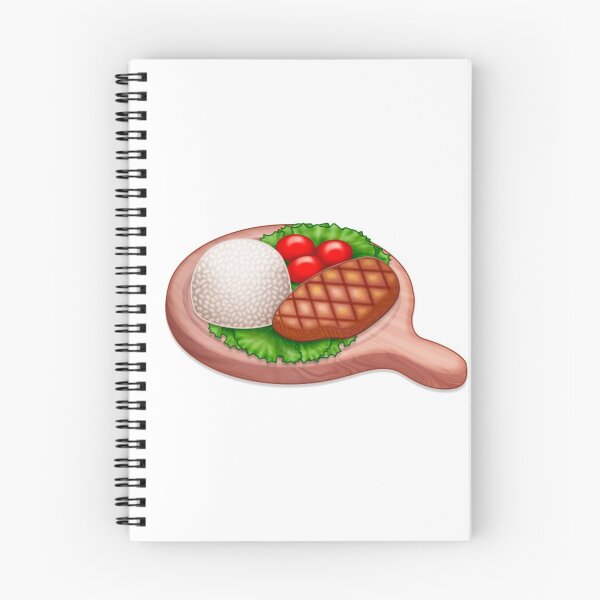 Item preview, painted stylized wooden plate with steak, rice and vegetables on it designed and sold by nataliavavilina.