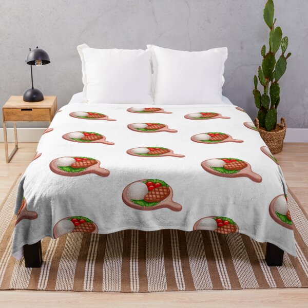 Item preview, painted stylized wooden plate with steak, rice and vegetables on it designed and sold by nataliavavilina.