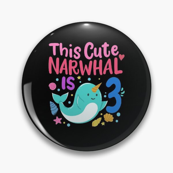 Item preview, 3rd Birthday Narwhal Three Years Old designed and sold by CreativeGiftShp.
