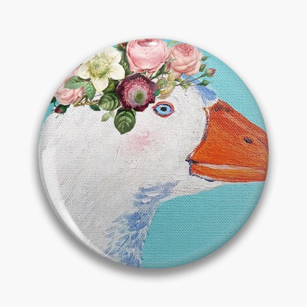 Item preview, Goose in flower crown designed and sold by orangerinka.