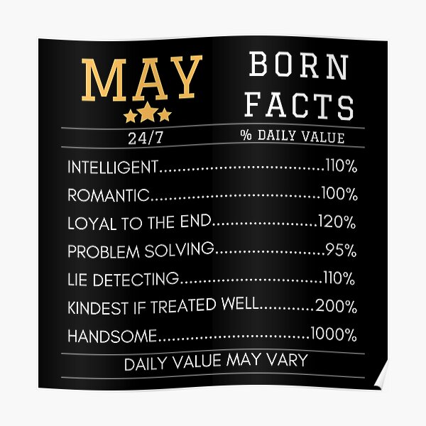 “May Birthday Quotes Born Facts” Poster for Sale by Almarous | Redbubble