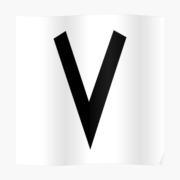 V Greek Mythology Black Letter V Poster By MythologyMaster   Poster,504x498,f8f8f8 Pad,600x600,f8f8f8 