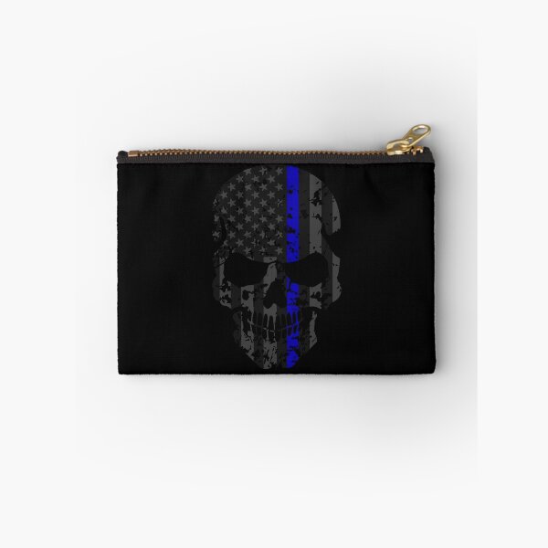 Item preview, Thin Blue Line Police American Flag Distressed Skull designed and sold by Chandler Milillo.