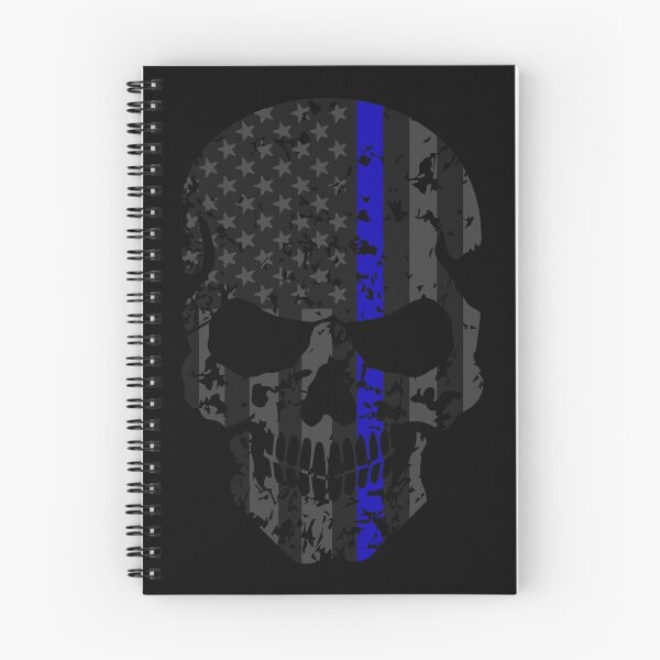 Item preview, Thin Blue Line Police American Flag Distressed Skull designed and sold by Chandler Milillo.