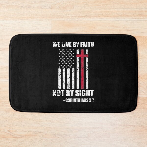 Item preview, We Live By Faith Not By Sight Christian Cross American Flag Gift  designed and sold by rubysheila.