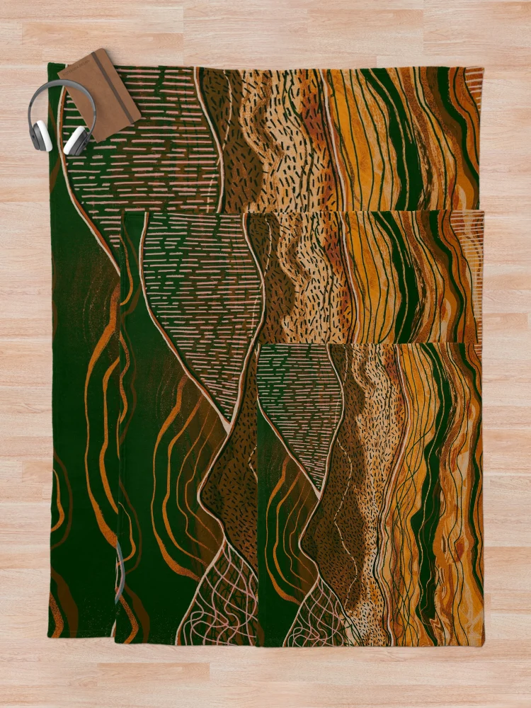 Thumbnail 5 of 6, Throw Blanket, Rustic Mountain Ranges designed and sold by Squarebird.