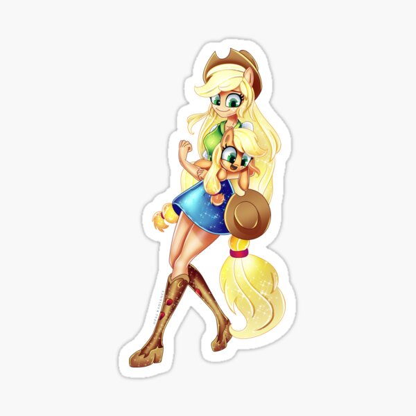 Pony Up Applejack Sticker By Melanyschaffer Redbubble