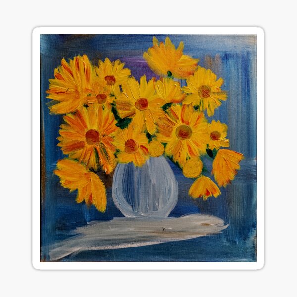 Some abstract Sunflowers in a vase Sticker