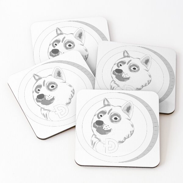 Item preview, Dogecoin coins  DOGE Classic black and white  T-Shirt and Stickers designed and sold by fowzi shokri.
