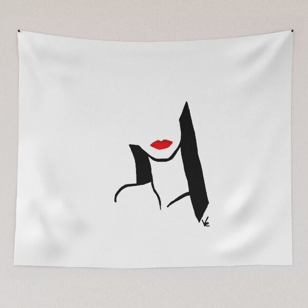 Item preview, Red lips. Lineart, minimalist art. designed and sold by VanessaKeen.