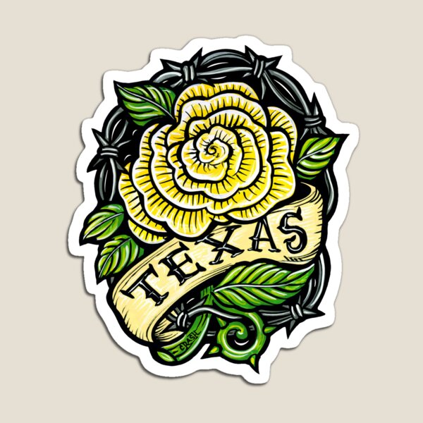Texas Yellow Rose Magnet