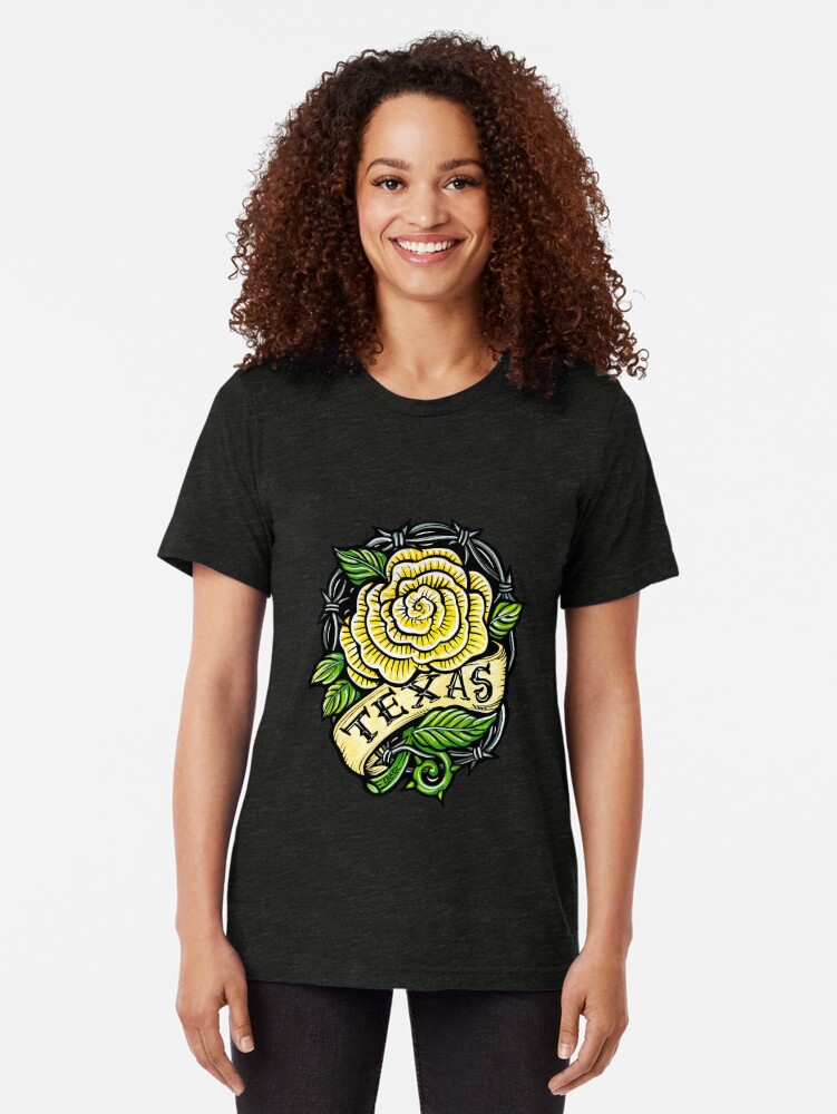 Alternate view of Texas Yellow Rose Tri-blend T-Shirt