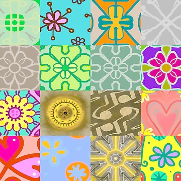 Artwork thumbnail, Abstract Modern Patchwork Quilt Pattern - Spring by AlteredAtelier