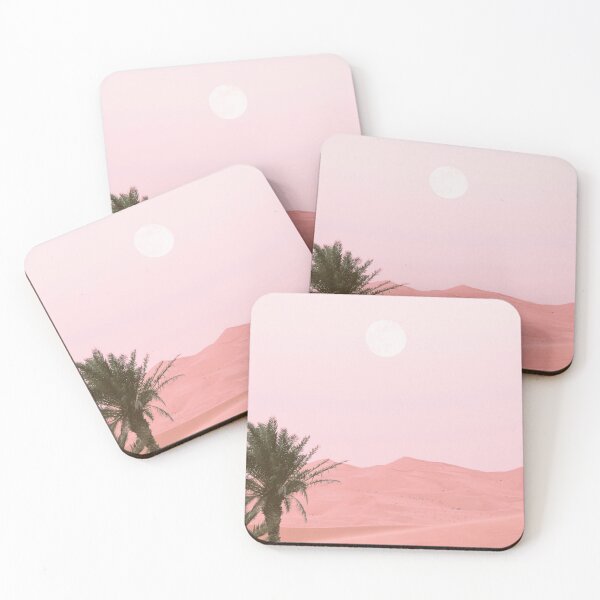 Item preview, Pink Full Moon at Sunrise in the Desert designed and sold by beaumontavenue.