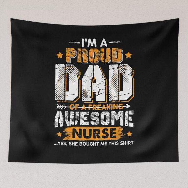 Item preview, Mens I'm A Proud Dad Of A Freaking Awesome Nurse For Father Gift  designed and sold by rubysheila.