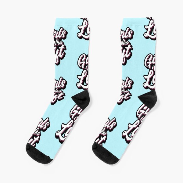 Girls Who Lift Script Socks