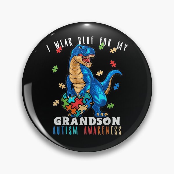 Item preview, I Wear Blue For My Grandson Dinosaur Autism Awareness Gift  designed and sold by rubysheila.