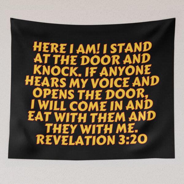 Artikelvorschau, Offenbarung des Bibelverses 3:20 entworfen und verkauft von Prayingwarrior.