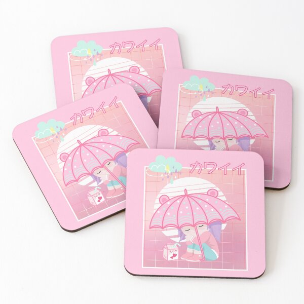 Item preview, 90s Japanese Kawaii Sad Girl Pink Japanese Strawberry Milk  designed and sold by gogo-jr.