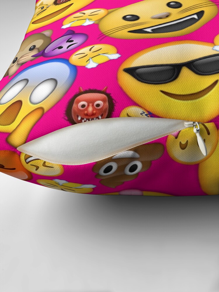Hot Pink Emoji All Over Print Pillow