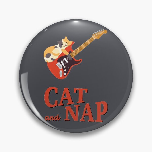 Item preview, Relaxed Cat on Guitar | Calico | Catnap designed and sold by Fluffy-Vectors.