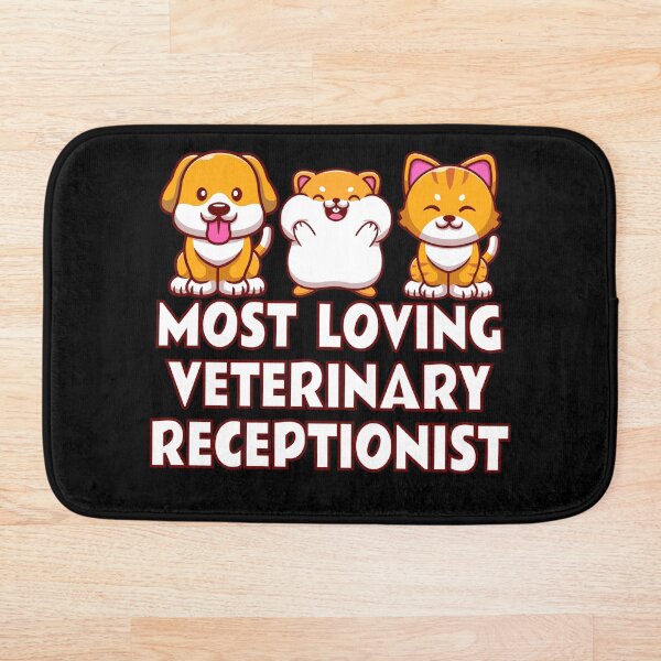 Item preview, Most Loving Veterinary Receptionist with cute pets designed and sold by TalesOfScience.