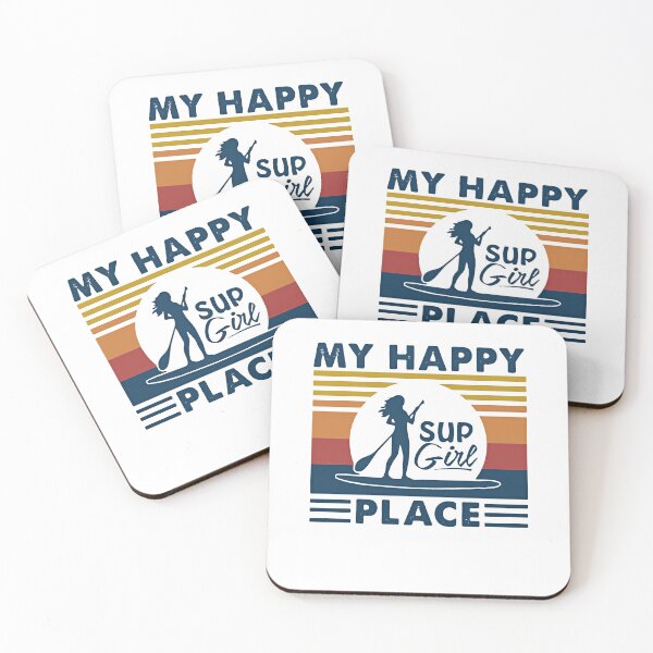 Item preview, Paddleboard My Happy Place Sup Girl Vintage Retro designed and sold by MarcoABerggren.