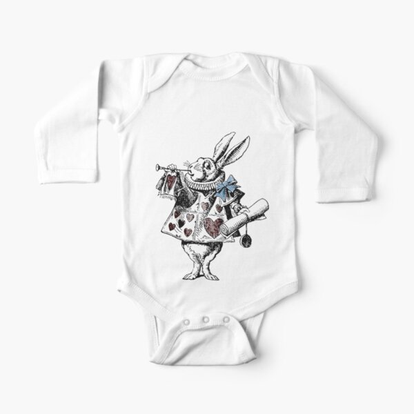 Lapin blanc Alice au pays des merveilles Body manches longues