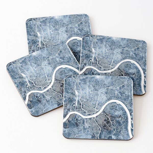 Item preview, Cincinnati Map Watercolor Navy Blue by Zouzounio Art designed and sold by zouzounioart.