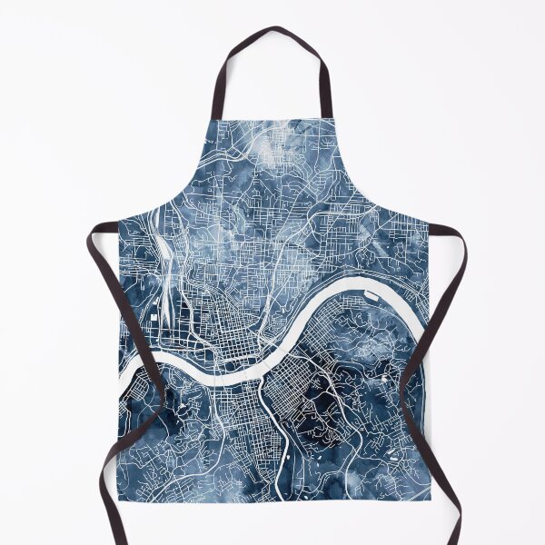 Item preview, Cincinnati Map Watercolor Navy Blue by Zouzounio Art designed and sold by zouzounioart.