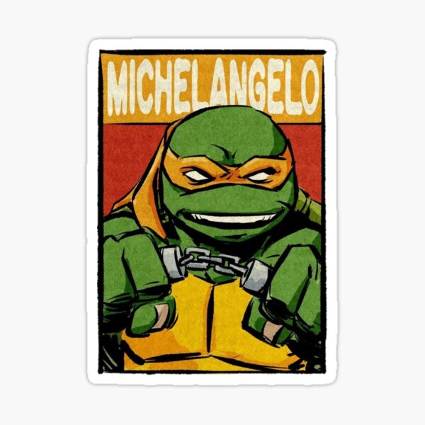 10 Inch Michelangelo Nunchucks Mikey Mike Orange Chucks Turtle TMNT Teenage  Mutant Ninja Turtles Movie Removable Peel Self Stick Wall Decal Sticker