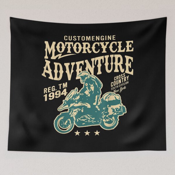 Item preview, Motorcycle Adventure Traveling Retro Old Poster Style Gift  designed and sold by dominique235.