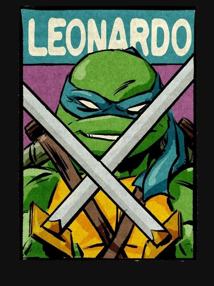 Playera Tortugas Ninja Talla 8 Manga Corta Con Estampado de Leonardo Azul