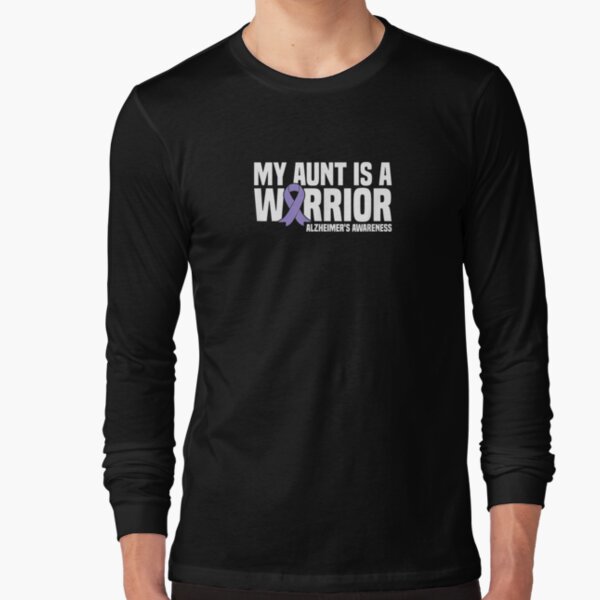 My Aunt Is A Warrior Purple Ribbon Alzheimer's Awareness Gift Long Sleeve T-Shirt