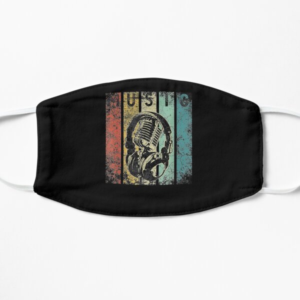 Vintage Music For Singers Producers Dj's Retro Headphones Gift Flat Mask