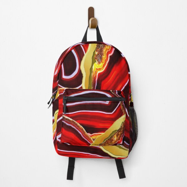 Item preview, Lava Red Scarlet Agate: Fiery Crimson and Gold Geode Pattern designed and sold by Art-PraveenRai.