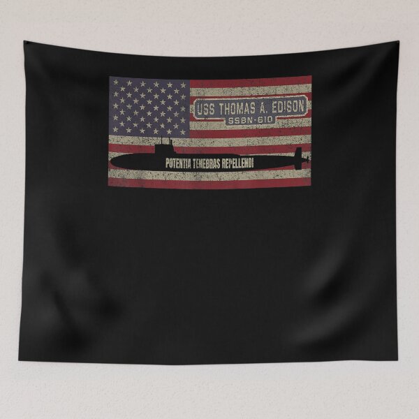 Item preview, Uss Thomas A Edison Ssbn 610 Nuclear Submarine Usa Flag Gift  designed and sold by lindafrances.