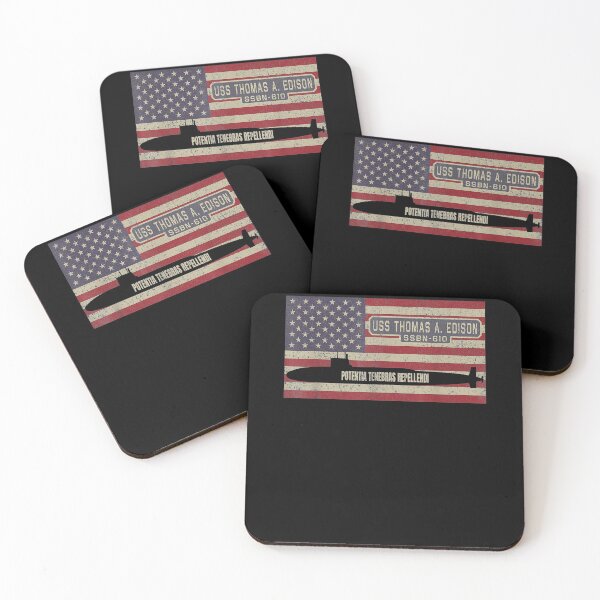 Item preview, Uss Thomas A Edison Ssbn 610 Nuclear Submarine Usa Flag Gift  designed and sold by lindafrances.