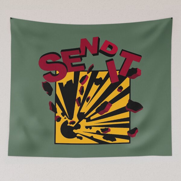 Item preview, Send It Explosive Warning Sign Explosion designed and sold by MultistorieDog.