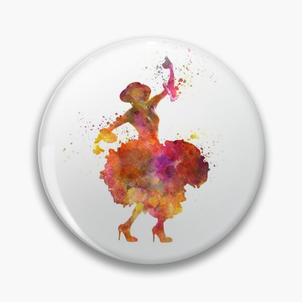 Item preview,  Gypsy woman dancing flamenco dancer silhouette in watercolor	 designed and sold by paulrommer.