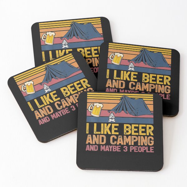 Item preview, I Like Beer And Camping And Maybe 3 People Drink And Camping Gift  designed and sold by dominique235.
