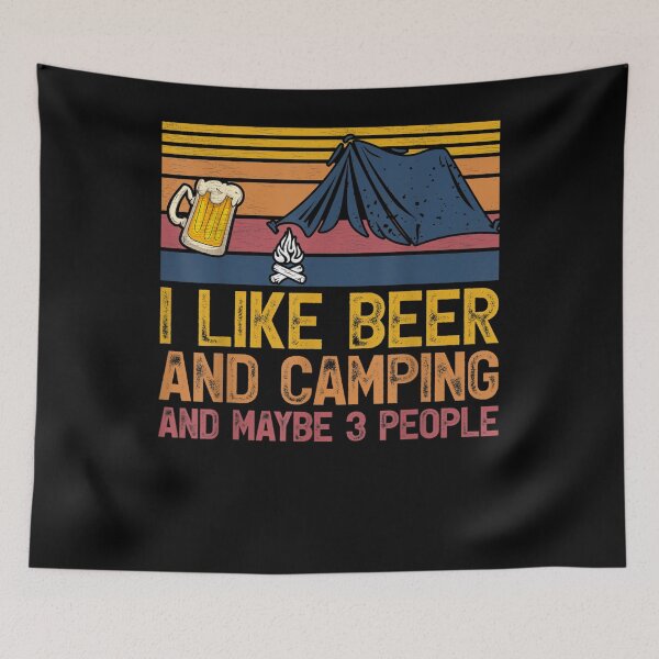 Item preview, I Like Beer And Camping And Maybe 3 People Drink And Camping Gift  designed and sold by dominique235.