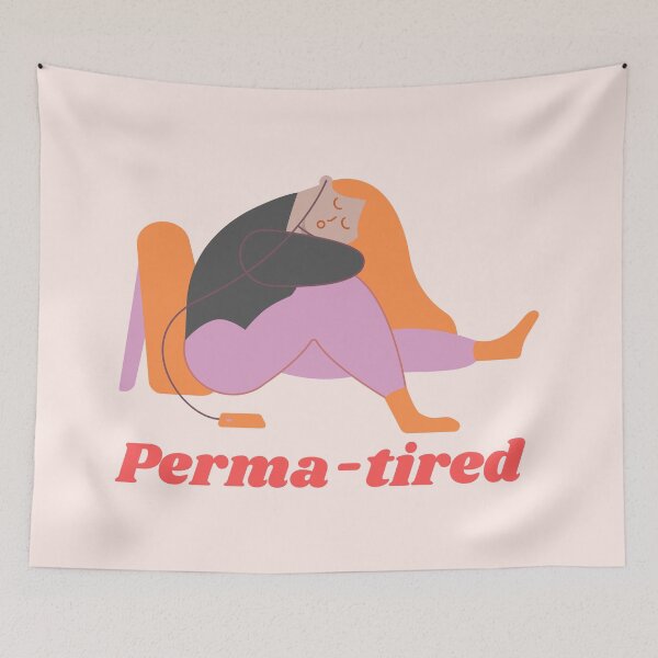 Item preview, PERMA-TIRED for tired, overworked, napping insomniacs designed and sold by OK SKETCHY.