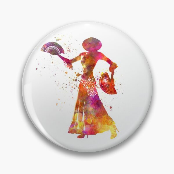 Item preview, Gypsy woman dancing flamenco dancer silhouette in watercolor	 designed and sold by paulrommer.
