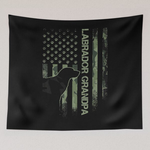 Item preview, Camo Flag Proud Labrador Retriever Grandpa Lab Silhouette Gift  designed and sold by lindafrances.