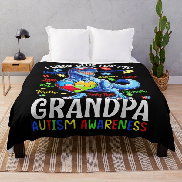 Item preview, I Wear Blue For My Grandpa Autism Awareness Dinosaur Gift designed and sold by lindafrances.
